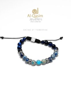 Natural Stone Beads Bracelet Blue Jasper