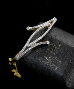 Traversée Zirconia Silver Bangle