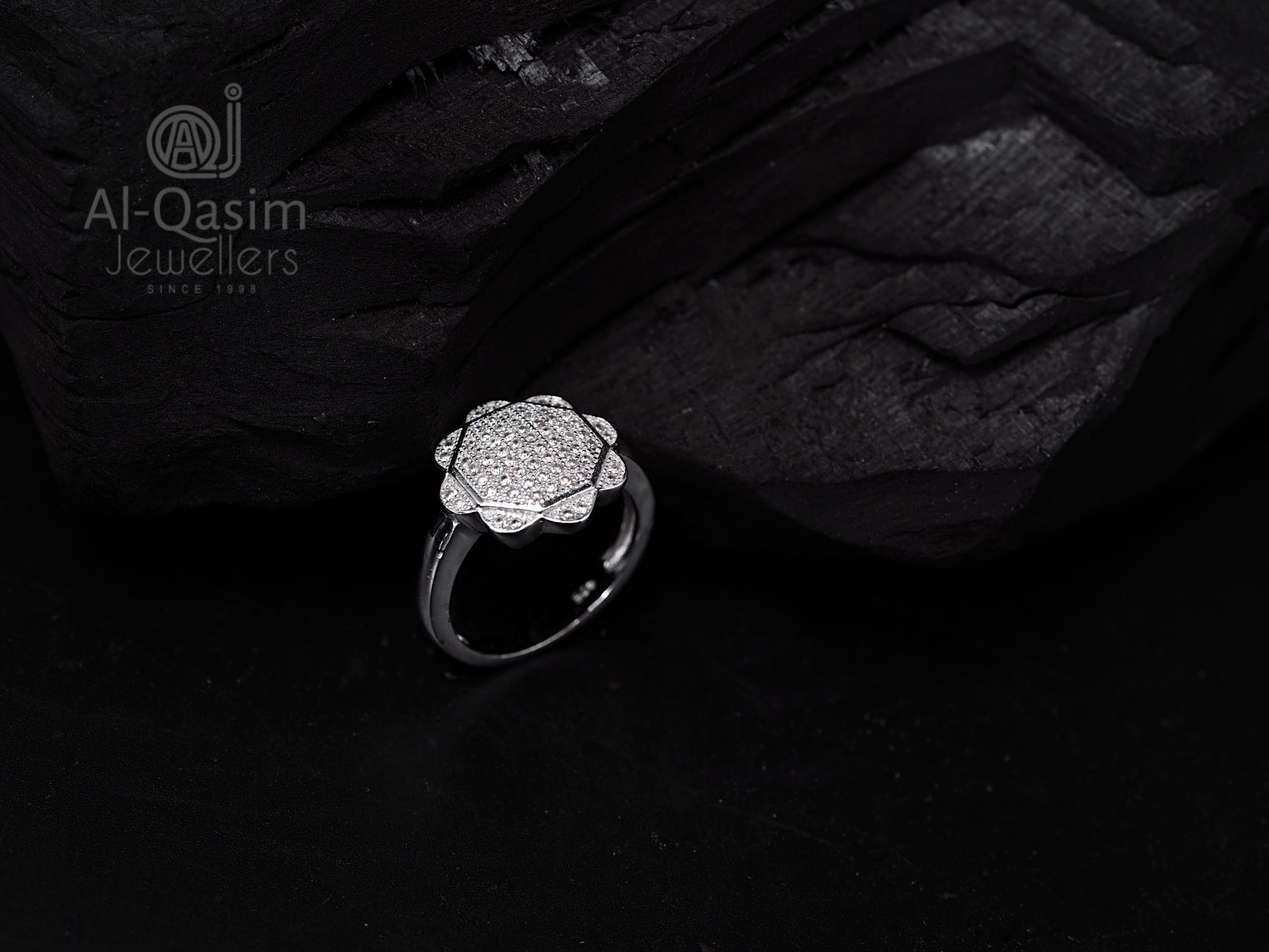 Zircon Flower Silver Ring