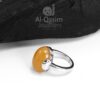 Yellow Aqeeq Silver Ring