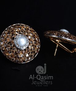 Round Polki Silver Earrings