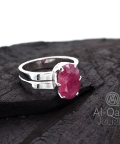 Ruby Crown Silver Ring