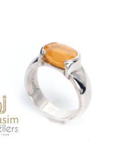 Natural Yellow Topaz Silver Ring
