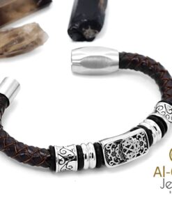 Stylish Stainless Steel Leather Bracelet