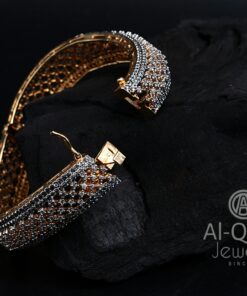 Oscillated Gold Plated Silver Bangle