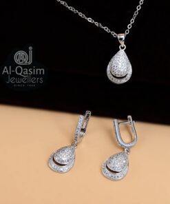 Tear Drop Silver Pendant Set