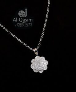 Zircon Flower Silver Pendant Set