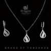Fire Drop Silver Pendant Set