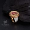 Gold Plated Nauratan Silver Ring