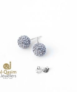 Grey Sterling Silver Sworovski Ear Studs