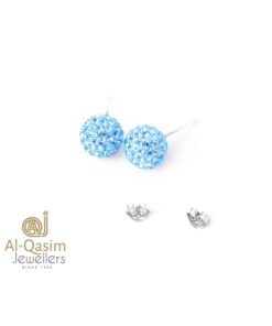 Cyan Sterling Silver Sworovski Ear Studs