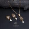 Pear Shaped Gold Plated Pendant Set