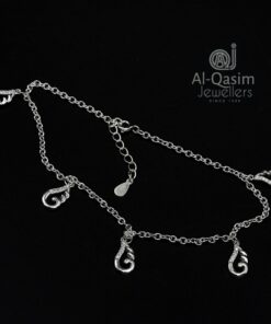 Dangling Pears Silver Anklets