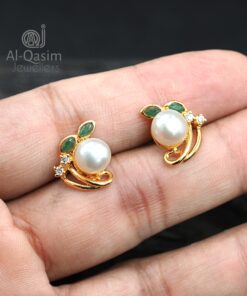 Leaf Pearl Silver Earring