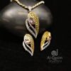 Gold Plated Silver Tear Pendant Set