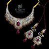 Laser Cut Two Tone Silver Necklace Set