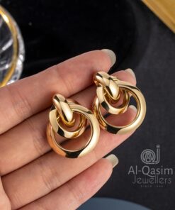 Hollow Ellipse Copper Earrings