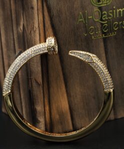 Branded Nail Gold Plated Bracelet