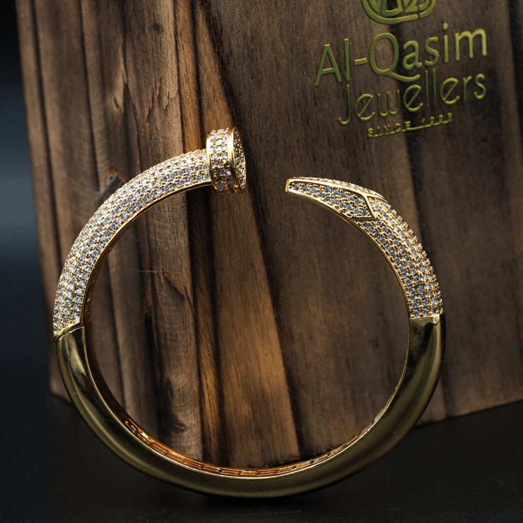 Branded Nail Gold Plated Bracelet