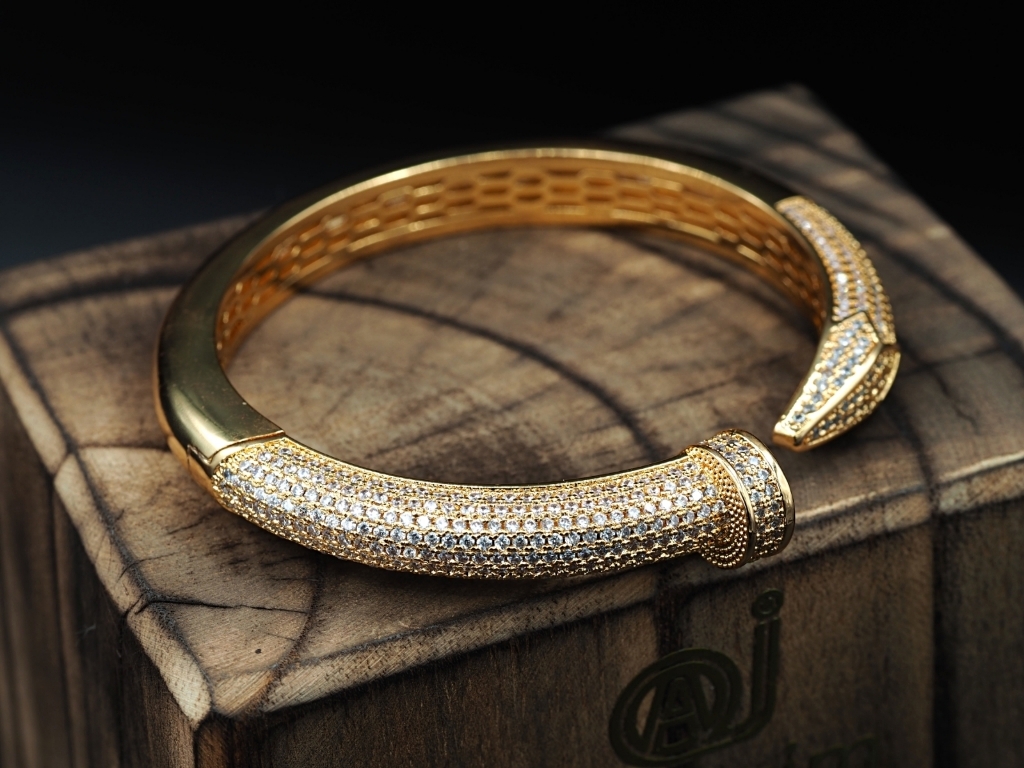 Branded Nail Gold Plated Bracelet