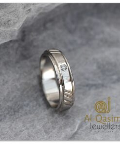 Solitaire Zircon Duo Layer Silver Band
