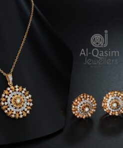 Gold Plated Silver Sun Pearl Pendant Set