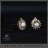 Gold Plated Pearl & Zircon Silver Earrings