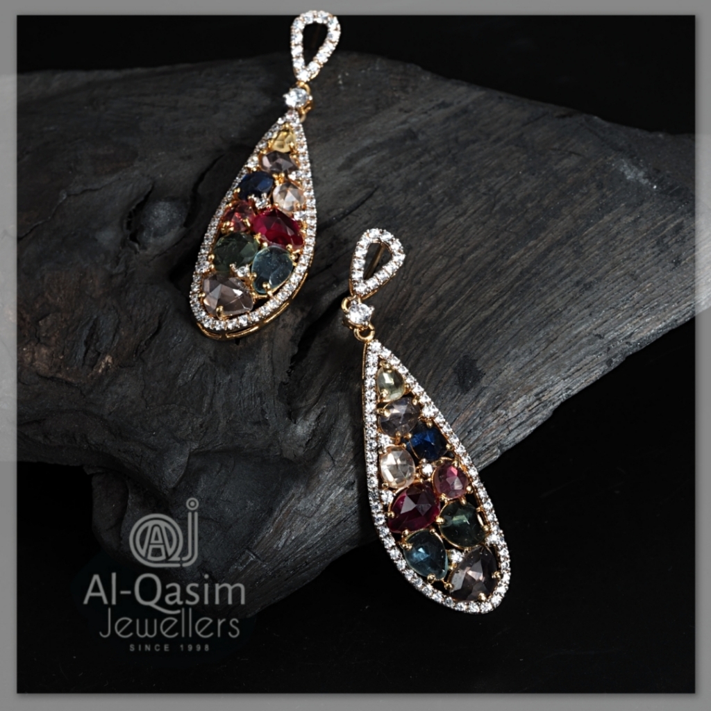 Multicolor Silver Earrings