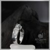 Solitaire Zircon Unisex Silver Ring