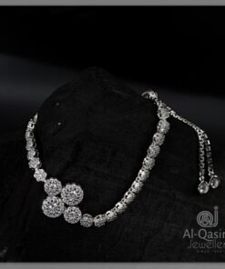 Zirconia Silver Adjustable Ladies Bracelet