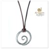 Leather String Titanium Steel Swirl Pendant