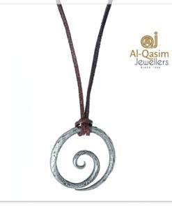 Leather String Titanium Steel Swirl Pendant