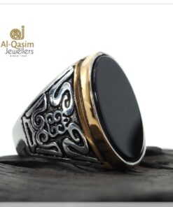 316L Steel Black Stone Turkish Ring
