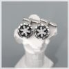 Branded Black Silver Cufflinks