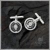 Tri Ring Branded Silver Cufflinks