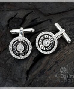 Tri Ring Branded Silver Cufflinks
