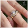 Zircon Studded Copper Gold Plated Ring