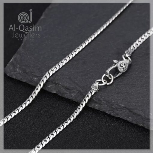 Flat Curb Sterling Silver Chain