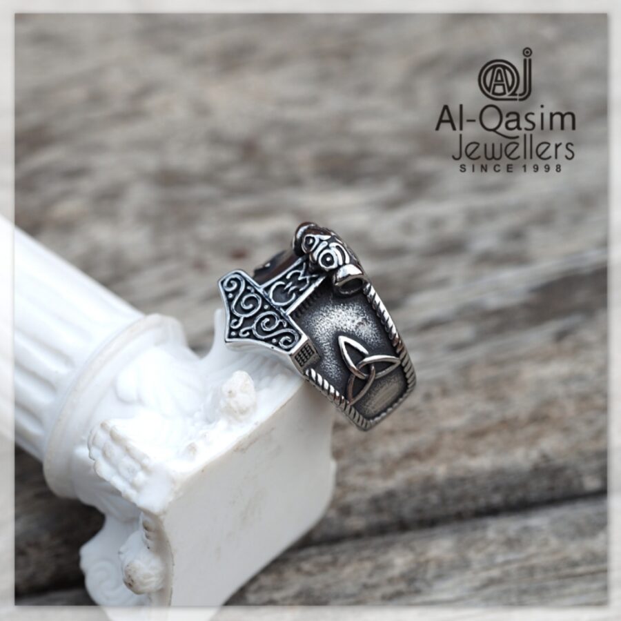 Antique Titanium Steel Turkish Ring