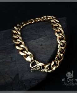 Titanium Steel Gold Curb Cuban Bracelet