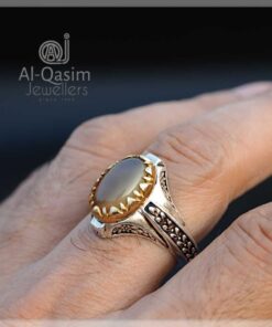 Grey Yemeni Aqeeq Ring