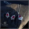 Pear Ruby Pendant Set