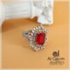 Red Onyx Silver Ring
