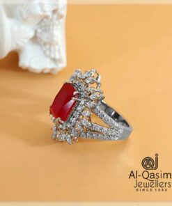 Red Onyx Silver Ring