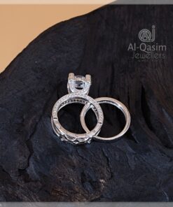 Branded Solitaire Silver Ring