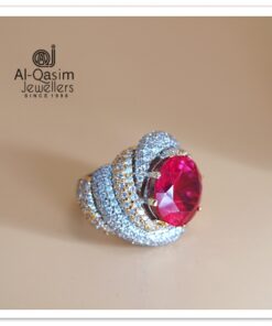 Twisted Red-Onyx Silver Ring