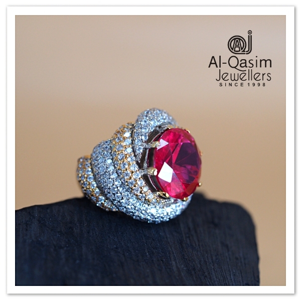 Twisted Red-Onyx Silver Ring