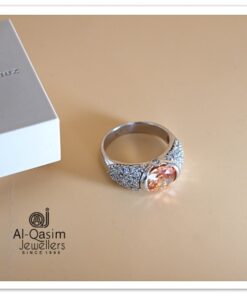 Champagne Ladies Silver Ring