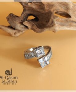Duo Zircon Silver Ring