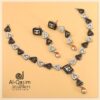 Black-White Silver Necklace Set